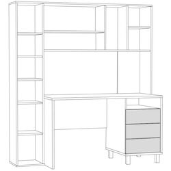 Стол компьютерный Mobi Комфорт 12.95 (Дуб Сонома/Белый Шагрень) Thumb