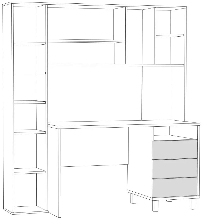 Стол компьютерный Mobi Комфорт 12.95 (Дуб Сонома/Белый Шагрень) - 4