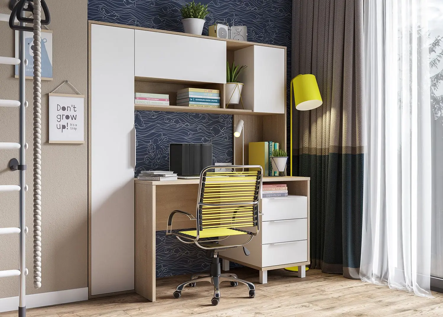 Стол компьютерный Mobi Комфорт 12.95 (Дуб Сонома/Белый Шагрень) - 3