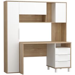 Стол компьютерный Mobi Комфорт 12.95 (Дуб Сонома/Белый Шагрень)