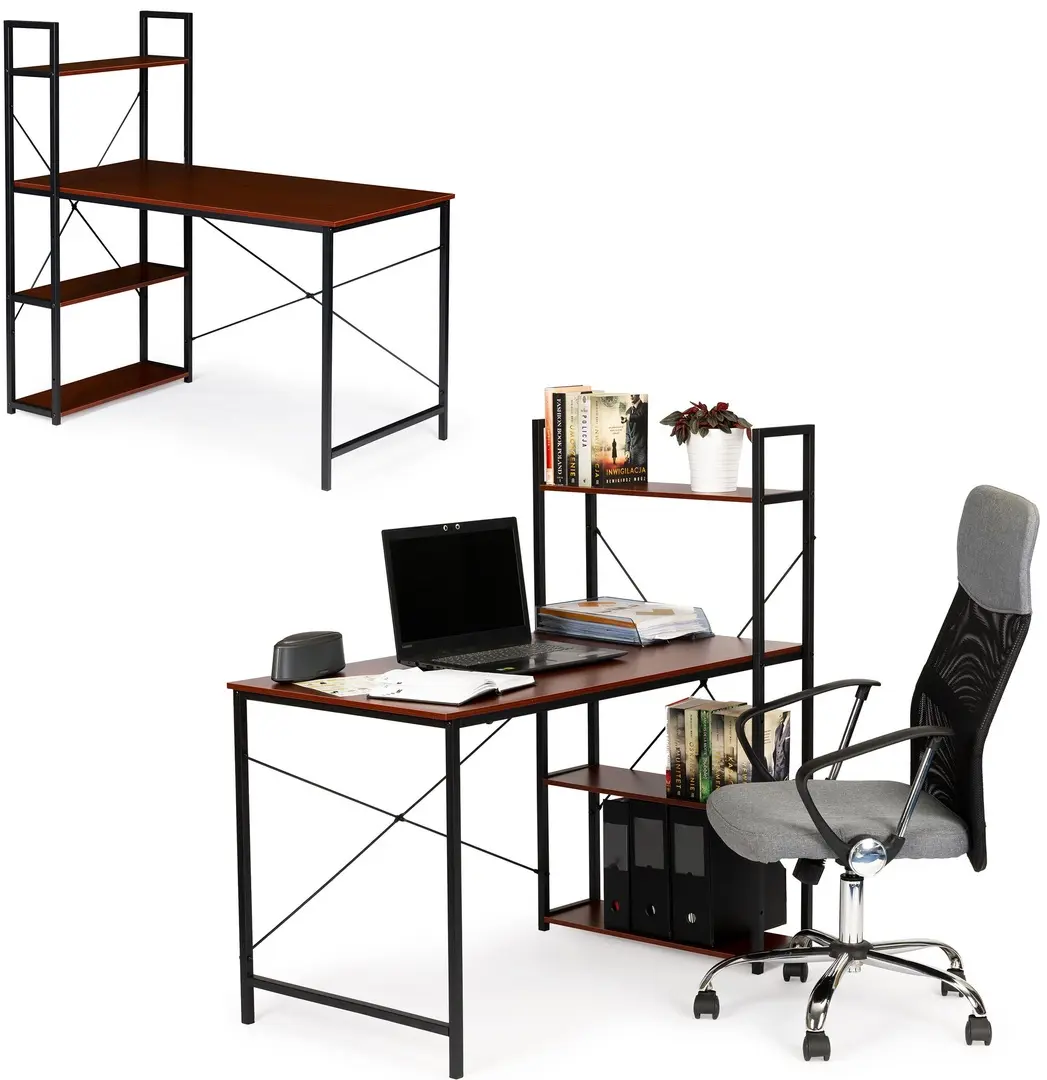 Masa pentru calculator Modern Home PJJCT0002-303 (Black/Dark Brown)