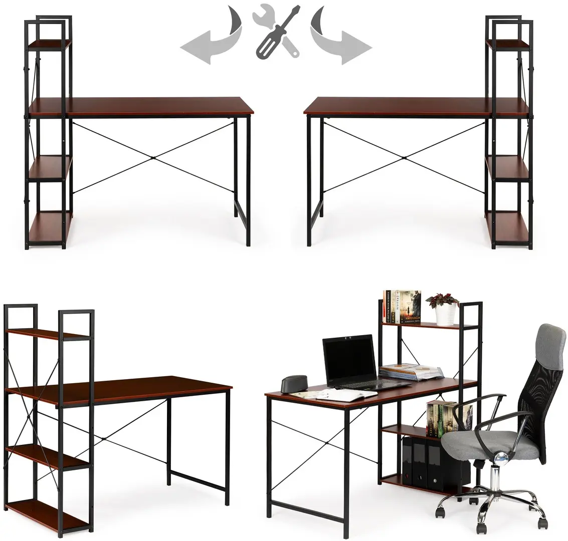 Masa pentru calculator Modern Home PJJCT0002-303 (Black/Dark Brown)