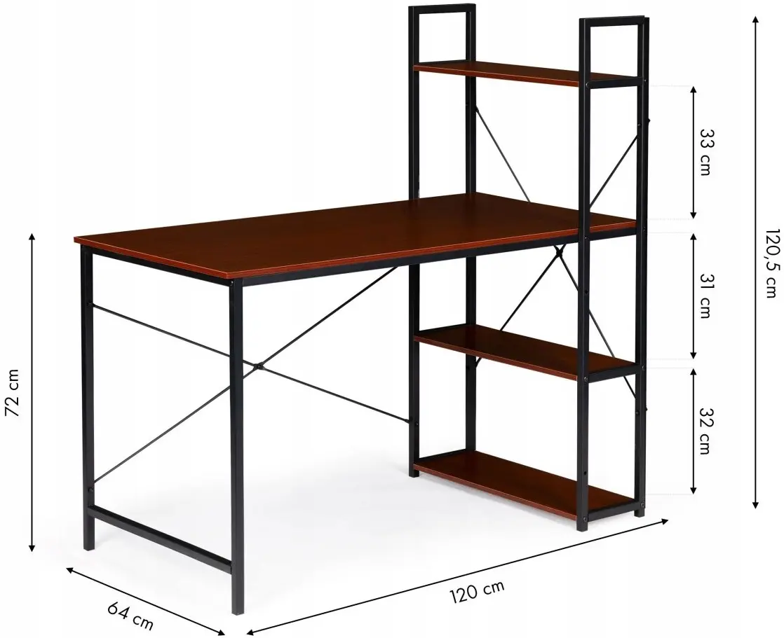 Masa pentru calculator Modern Home PJJCT0002-303 (Black/Dark Brown)