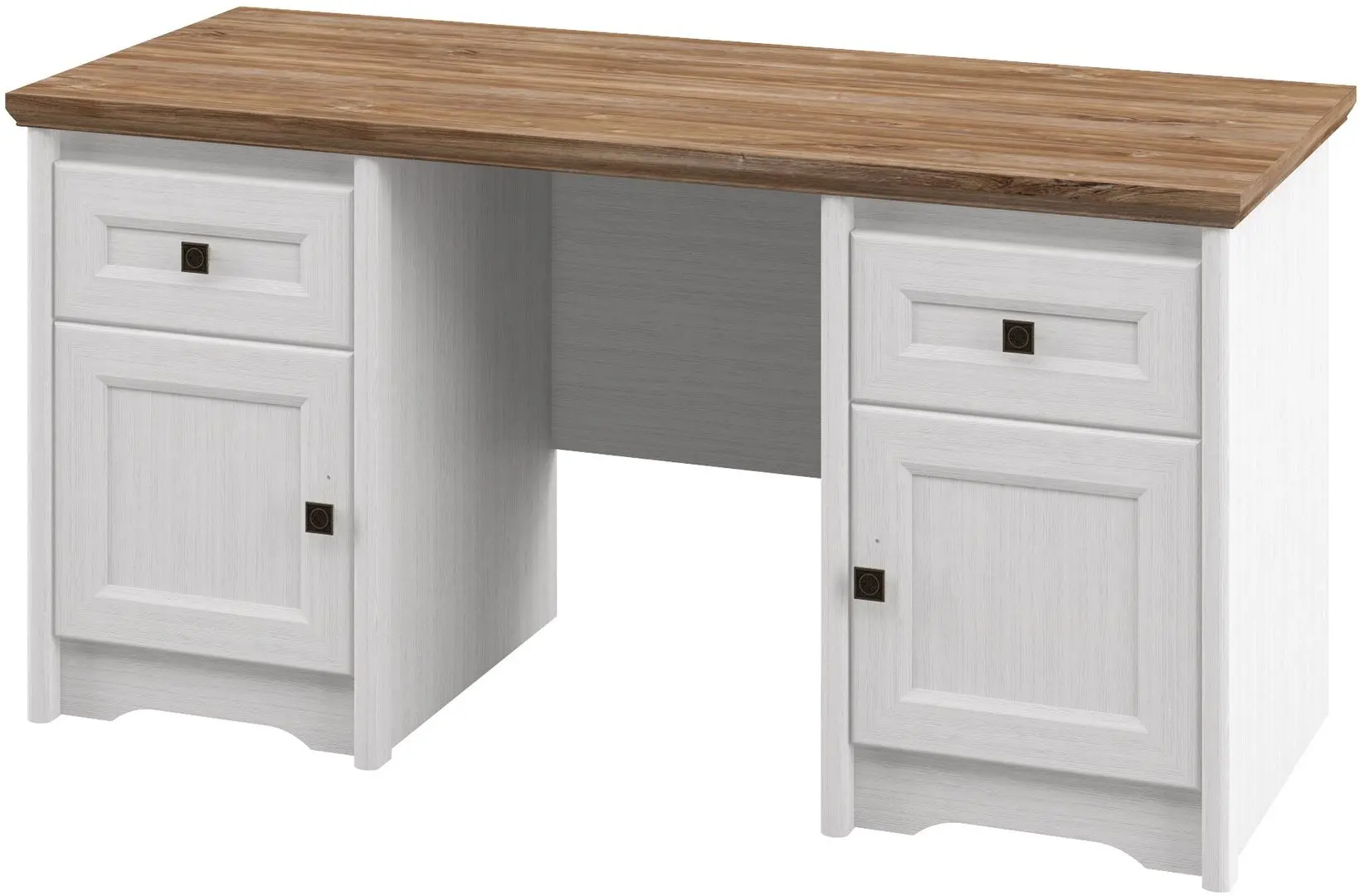 Masa de birou Неман Tivoli МН-035-26 (White Structural/Stirling Oak)