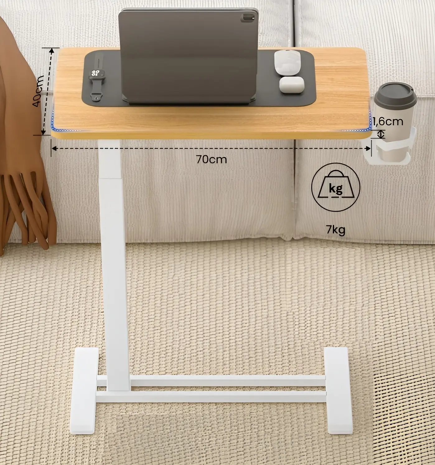 Masa pentru laptop H3M-7040 (Oak/White)