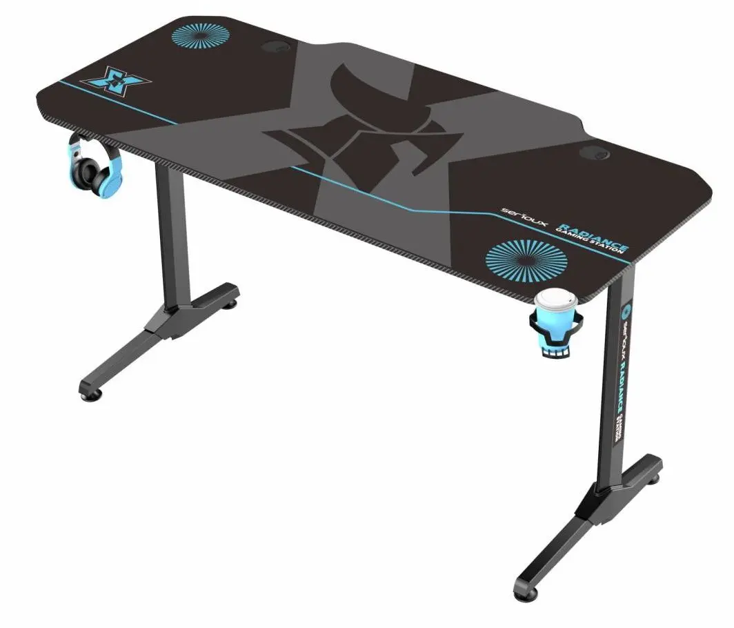 Masa de calculator gaming Serioux Radiance SRXGT-RADIANCE-B (Black/Blue) - 2