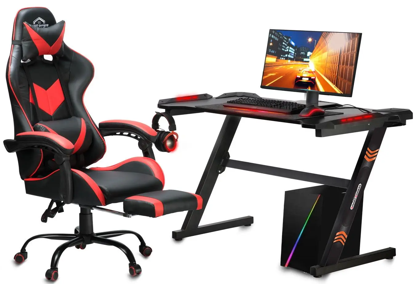 Masa de calculator cu iluminatie Sofotel LED Crit (Black) - 5