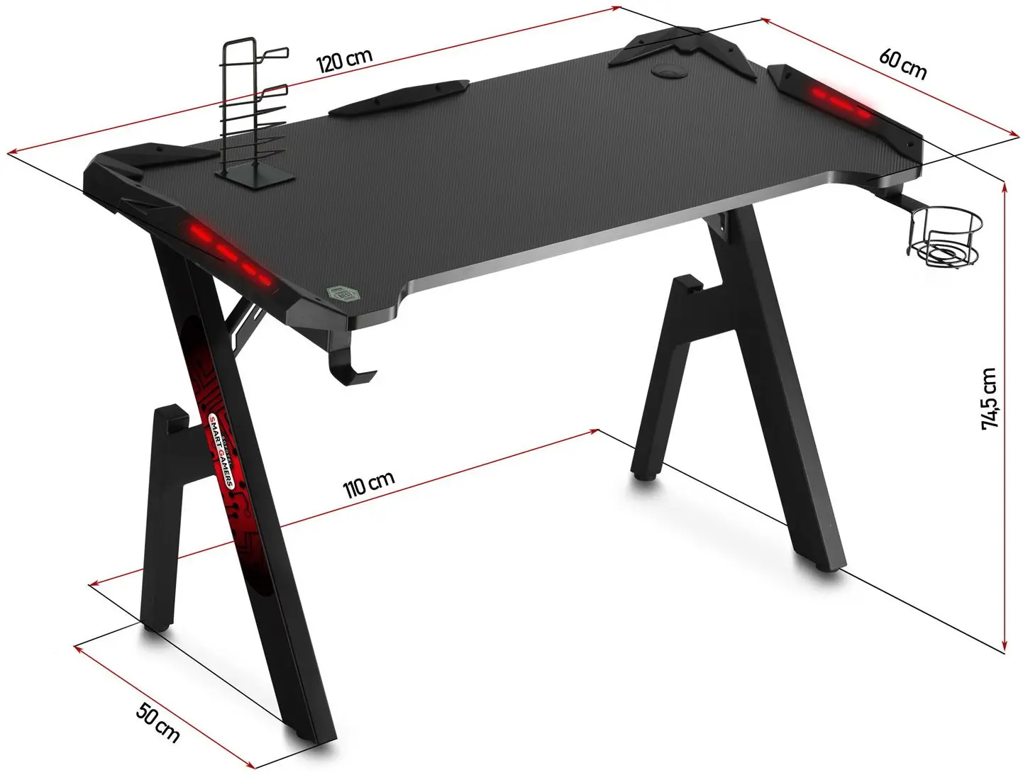 Стол компьютерный с подсветкой Sofotel LED Ult (Black) - 5