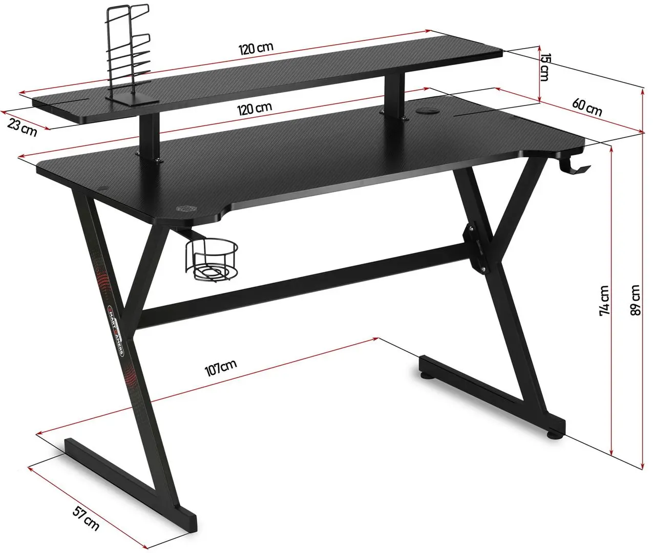 Masa pentru calculator Sofotel Buff 258100 (Black) - 4