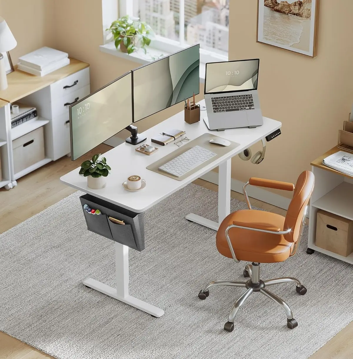 Masa de calculator gaming Songmics LSD134W01V1 (Cloud White)