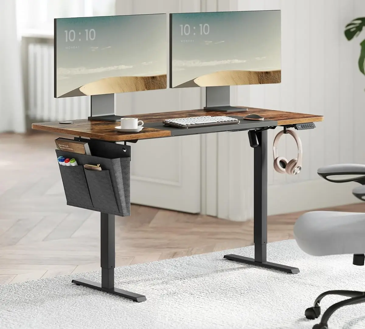 Компьютерный стол Songmics LSD015X01 (Rustic Brown/Black)