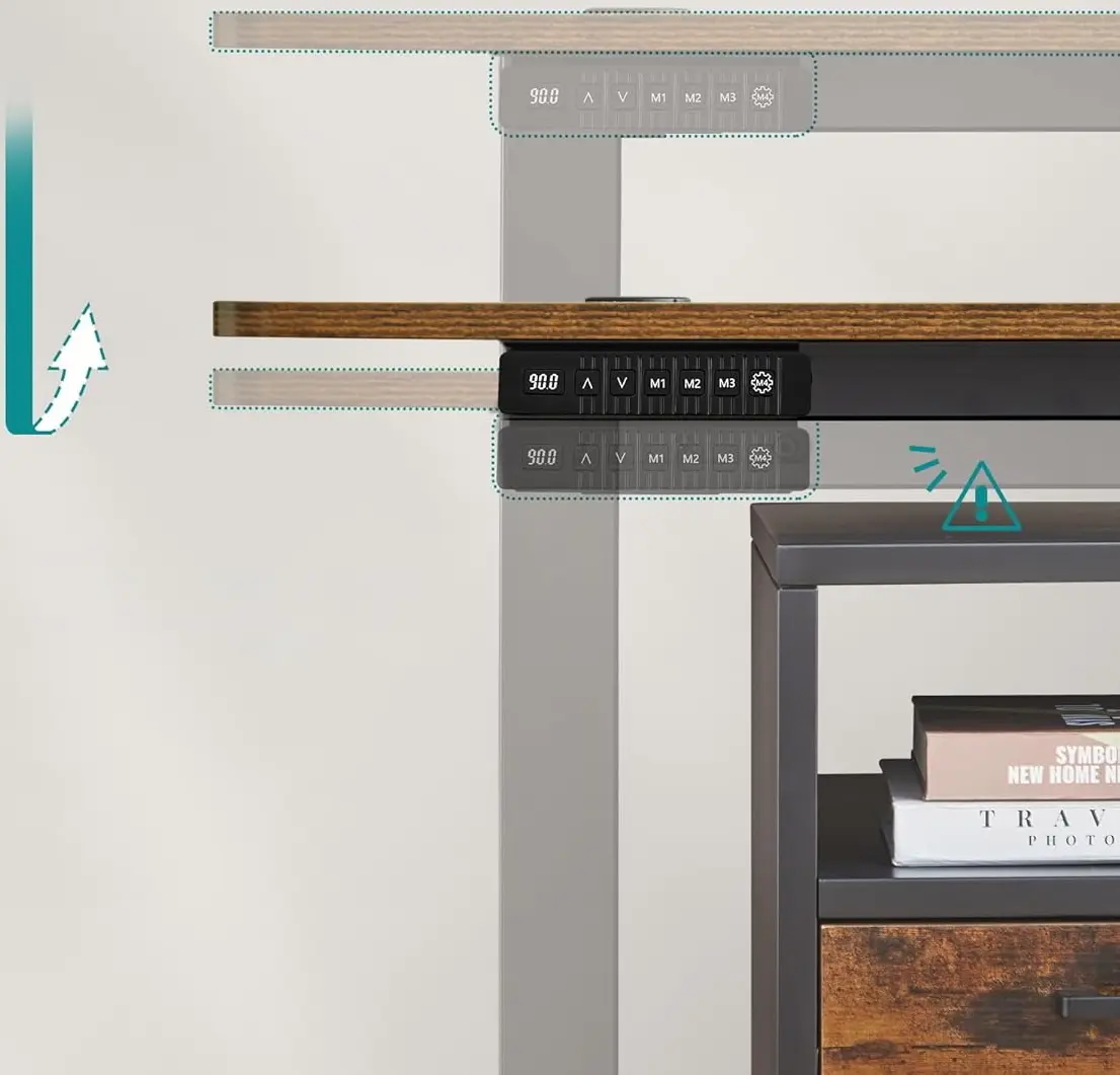 Компьютерный стол Songmics LSD015X01 (Rustic Brown/Black)