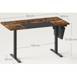 Компьютерный стол Songmics LSD015X01 (Rustic Brown/Black) Thumb