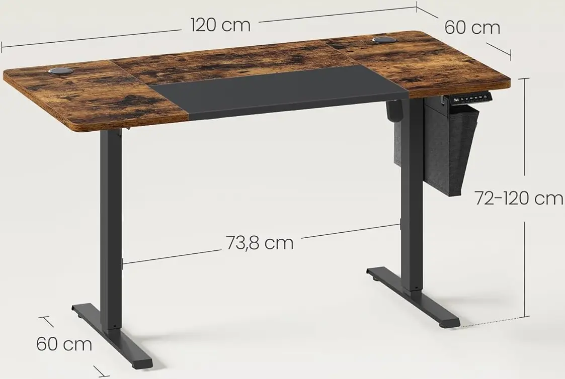 Компьютерный стол Songmics LSD015X01 (Rustic Brown/Black)