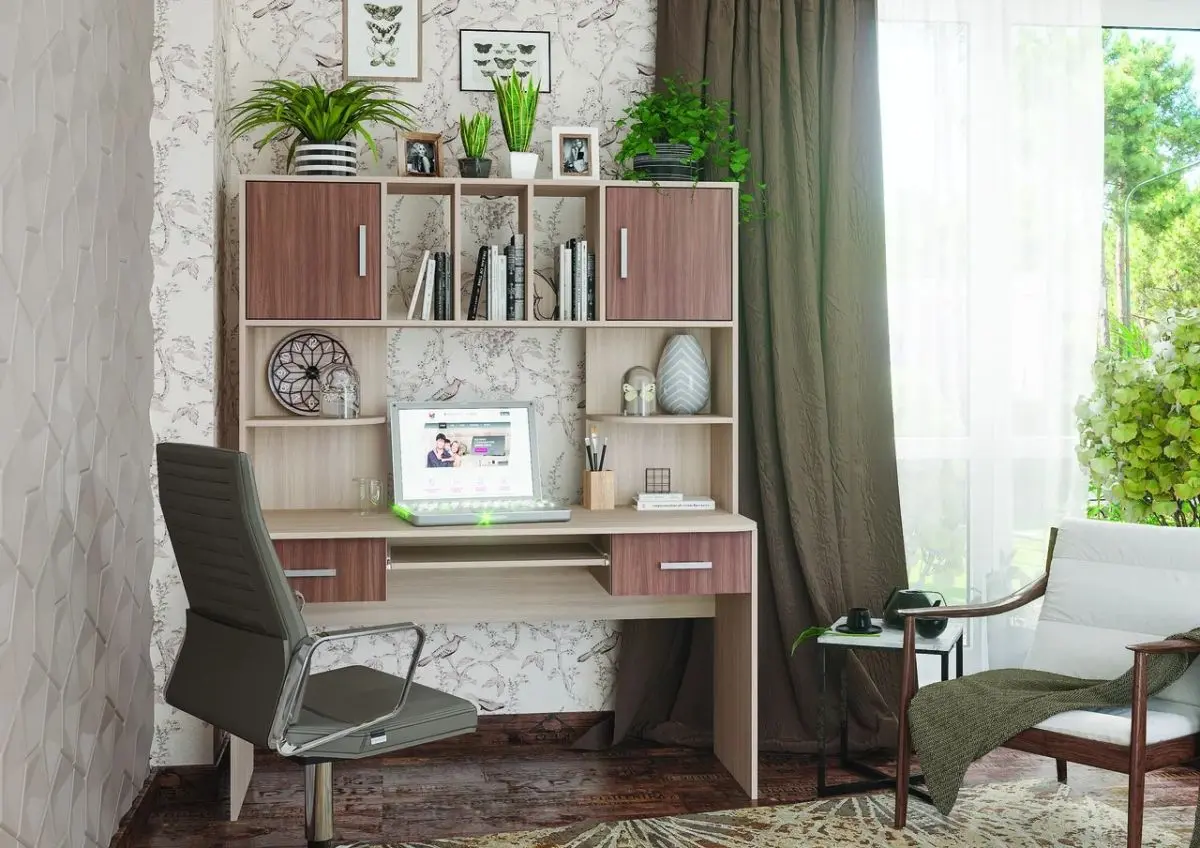 Masa de calculator Стендмебель №8 (Ash Shimo Light/Ash Shimo Dark) - 3