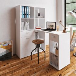 Стол письменный со стеллажом Tempo Kondela Mineson (White) Thumb