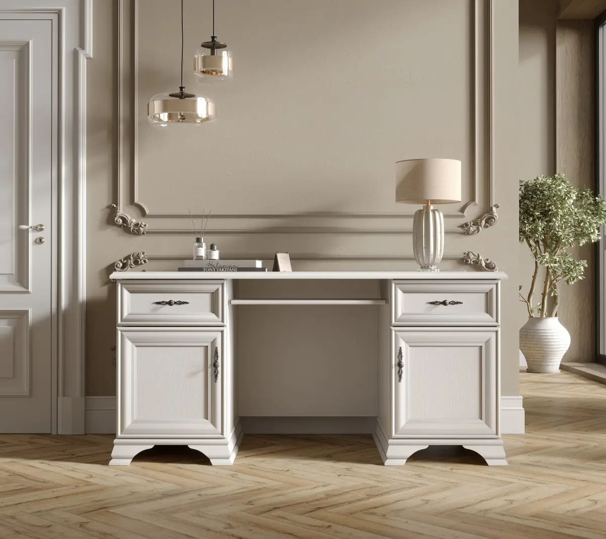 Masa de calculator Tempo Kondela Kentak BIU2D2S (Alpine White)