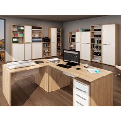 Masa de birou Tempo Kondela Rioma Typ 17 (Artisan Oak/White) Thumb