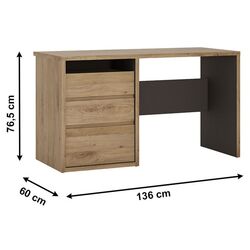 Masa de birou Tempo Kondela Sheldon Typ 80 (Shetland Oak) Thumb