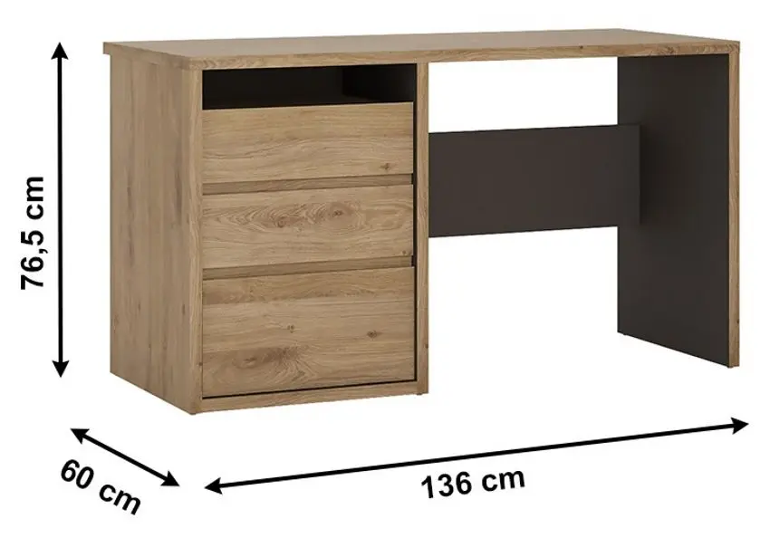 Masa de birou Tempo Kondela Sheldon Typ 80 (Shetland Oak)