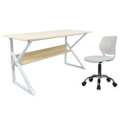 Masa de birou Tempo Kondela Tarcal 100x60 (Natural Oak/White) Thumb