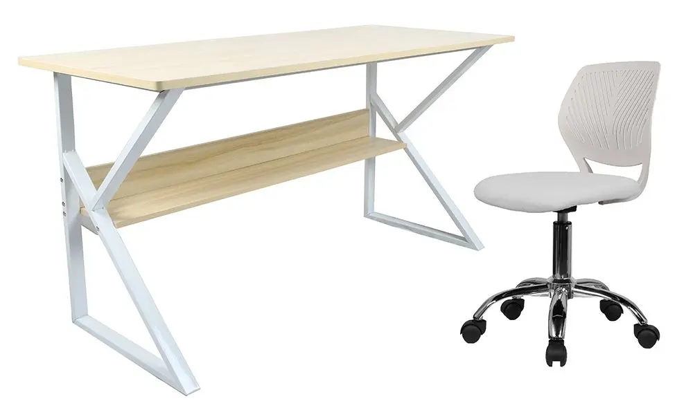 Masa de birou Tempo Kondela Tarcal 100x60 (Natural Oak/White)