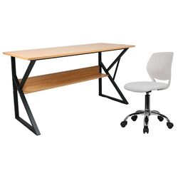 Masa de birou Tempo Kondela Tarcal 140x60 (Beech/Black) Thumb