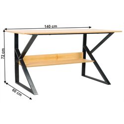 Masa de birou Tempo Kondela Tarcal 140x60 (Beech/Black) Thumb
