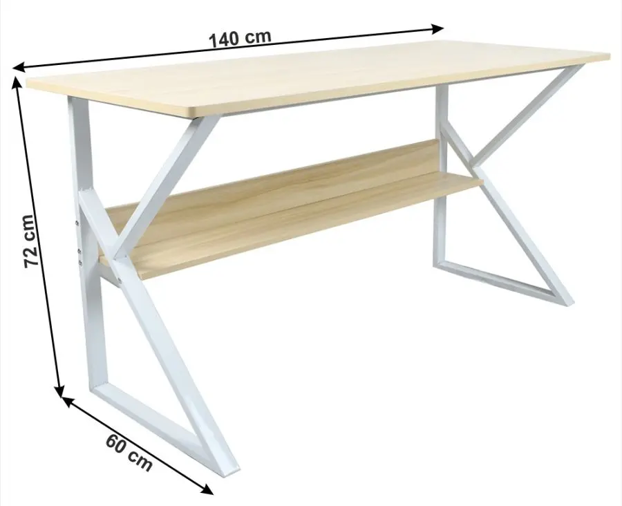 Masa de birou Tempo Kondela Tarcal 140x60 (Natural Oak/White)