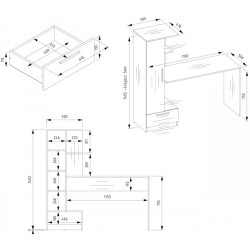 Стол компьютерный TopEshop Cosmo (Artisan Oak) Thumb