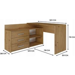 Masa de birou TopEshop Dany (Artisan Oak) Thumb