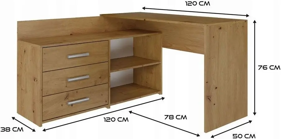 Masa de birou TopEshop Dany (Artisan Oak)