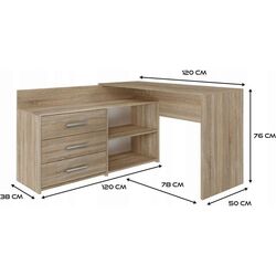 Masa de birou TopEshop Dany (Sonoma Oak) Thumb