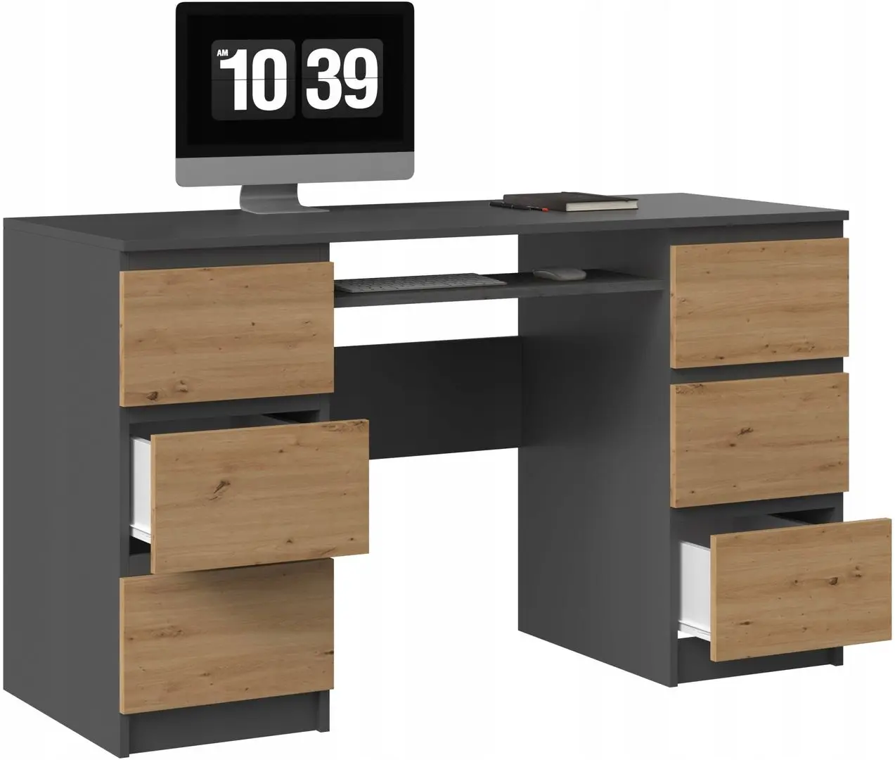 Стол компьютерный TopEshop Kuba (Anthracite/Artisan Oak)