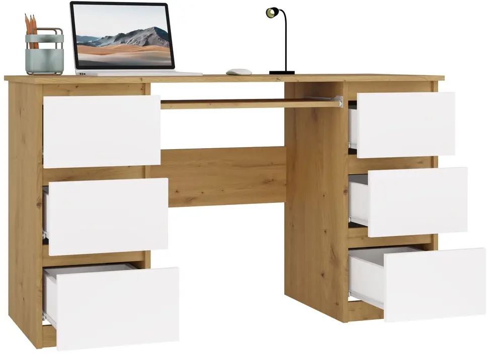 Стол компьютерный TopEshop Kuba (Artisan Oak/White) - 4