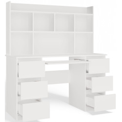 Masa de calculator TopEshop Kuba cu etajera (White) Thumb