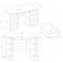 Masa de calculator TopEshop Kuba cu etajera (White) Thumb