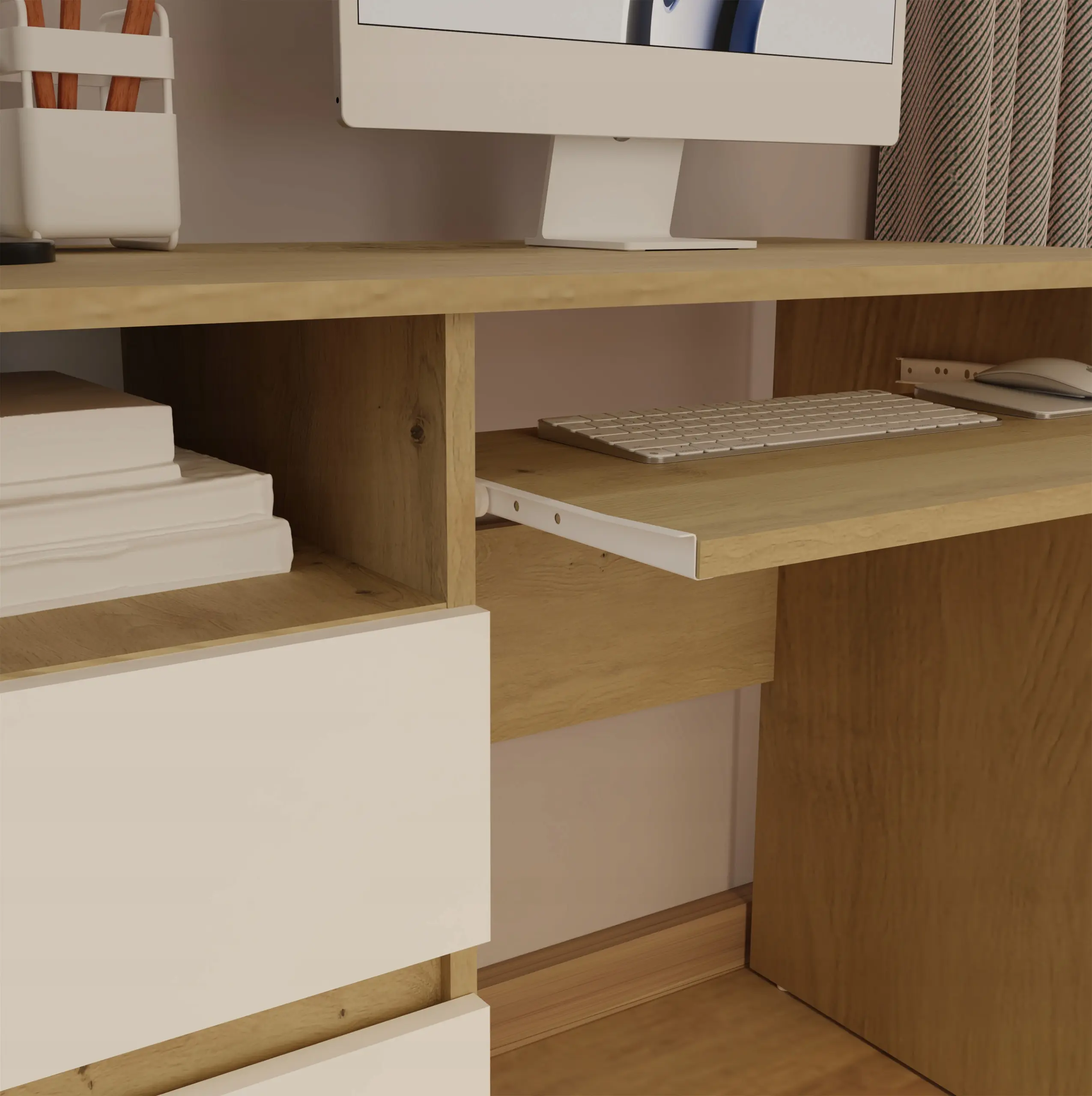 Стол компьютерный TopEshop Porto Left (Artisan Oak/White) - 5