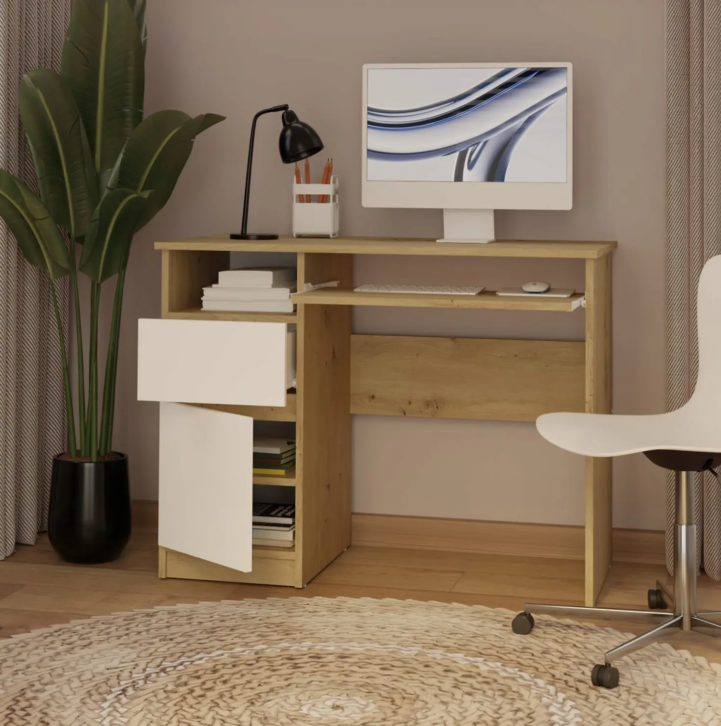 Стол компьютерный TopEshop Porto Left (Artisan Oak/White) - 6