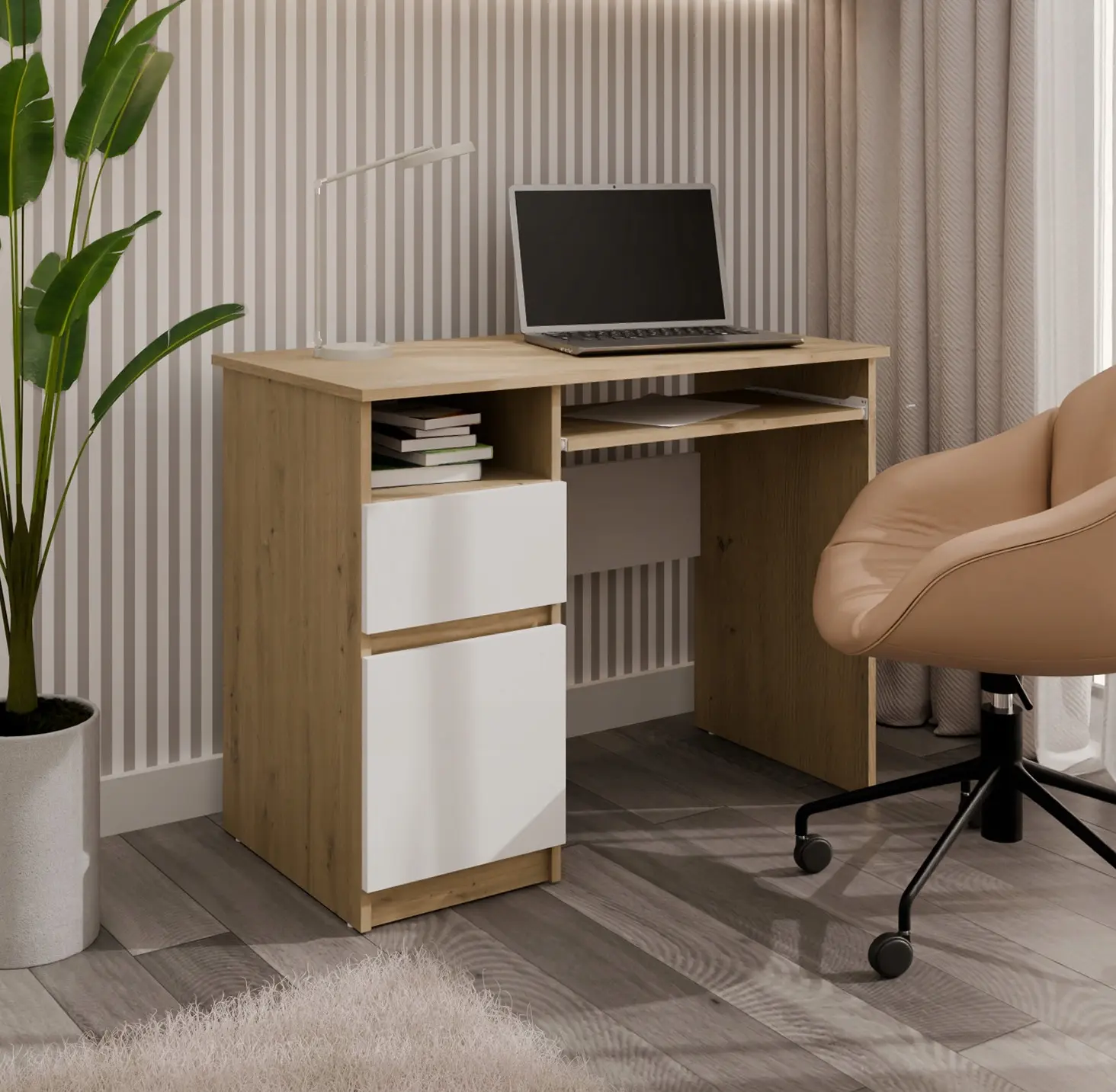 Стол компьютерный TopEshop Porto Left (Artisan Oak/White) - 8