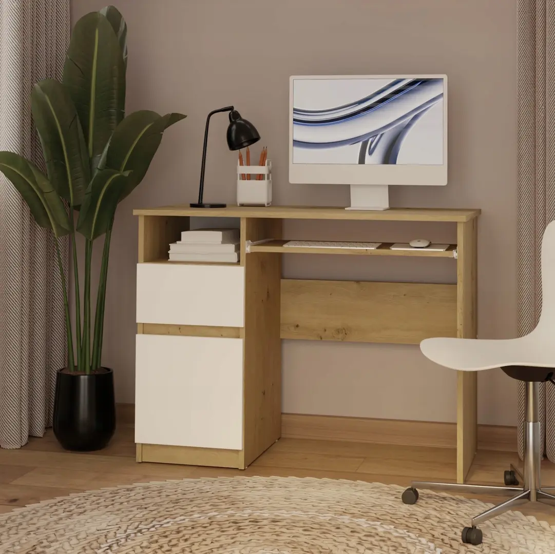 Стол компьютерный TopEshop Porto Left (Artisan Oak/White)