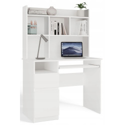 Masa de calculator TopEshop Porto Left cu etajera (White) Thumb