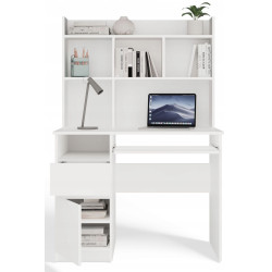 Masa de calculator TopEshop Porto Left cu etajera (White) Thumb