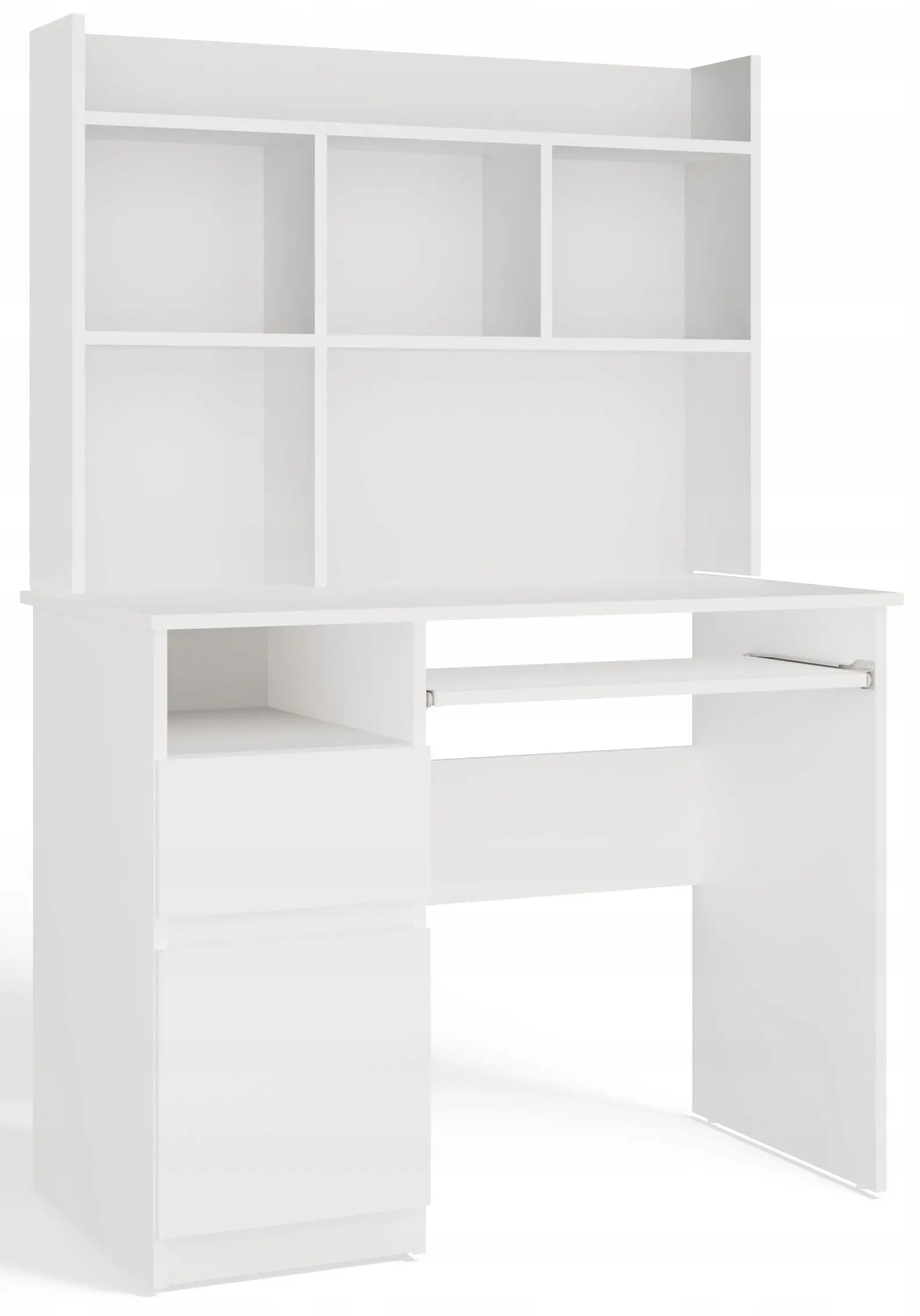 Masa de calculator TopEshop Porto Left cu etajera (White) - 4