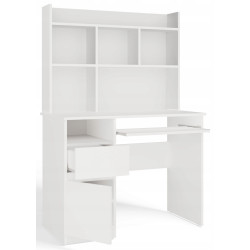 Masa de calculator TopEshop Porto Left cu etajera (White) Thumb