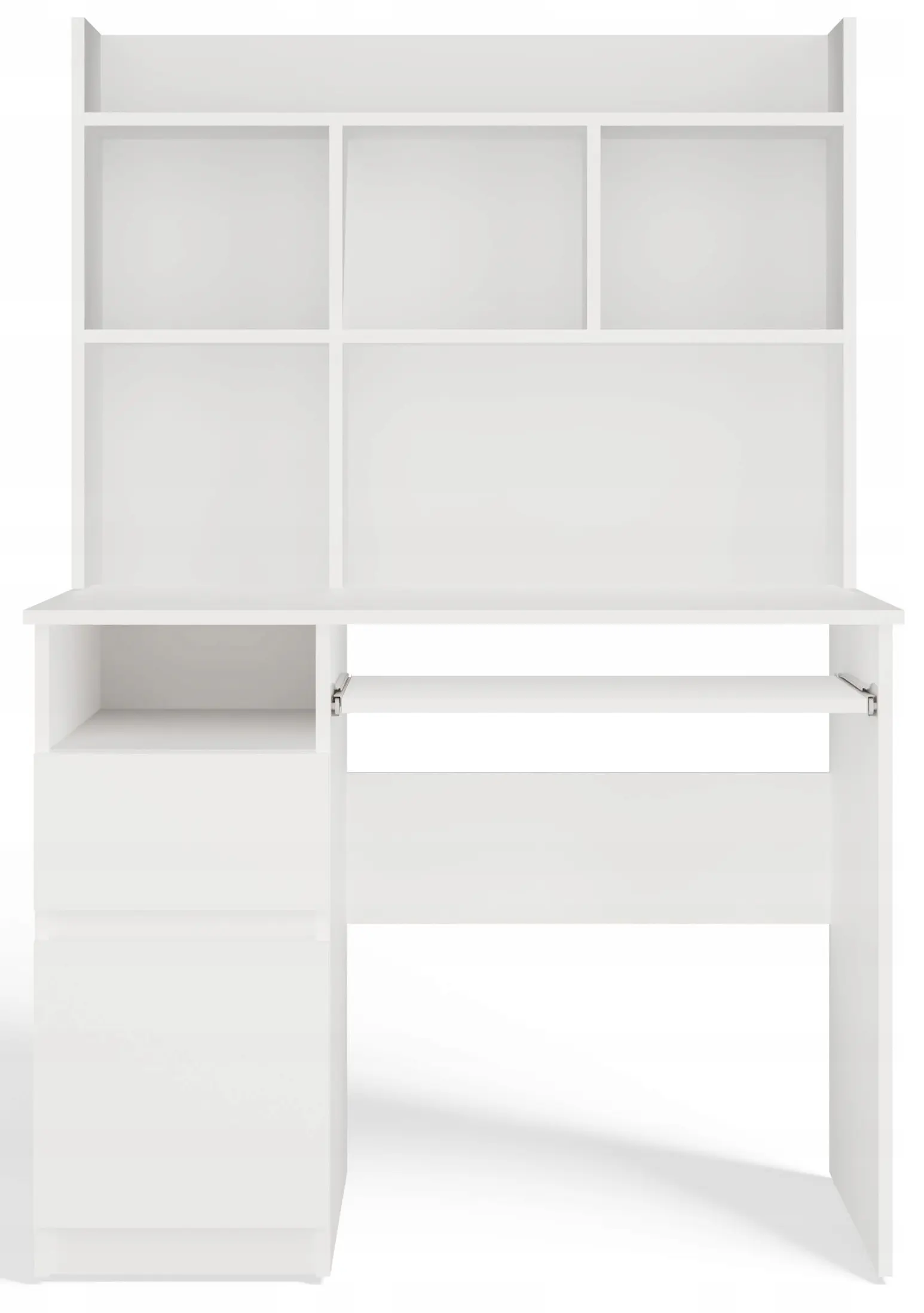 Masa de calculator TopEshop Porto Left cu etajera (White) - 6