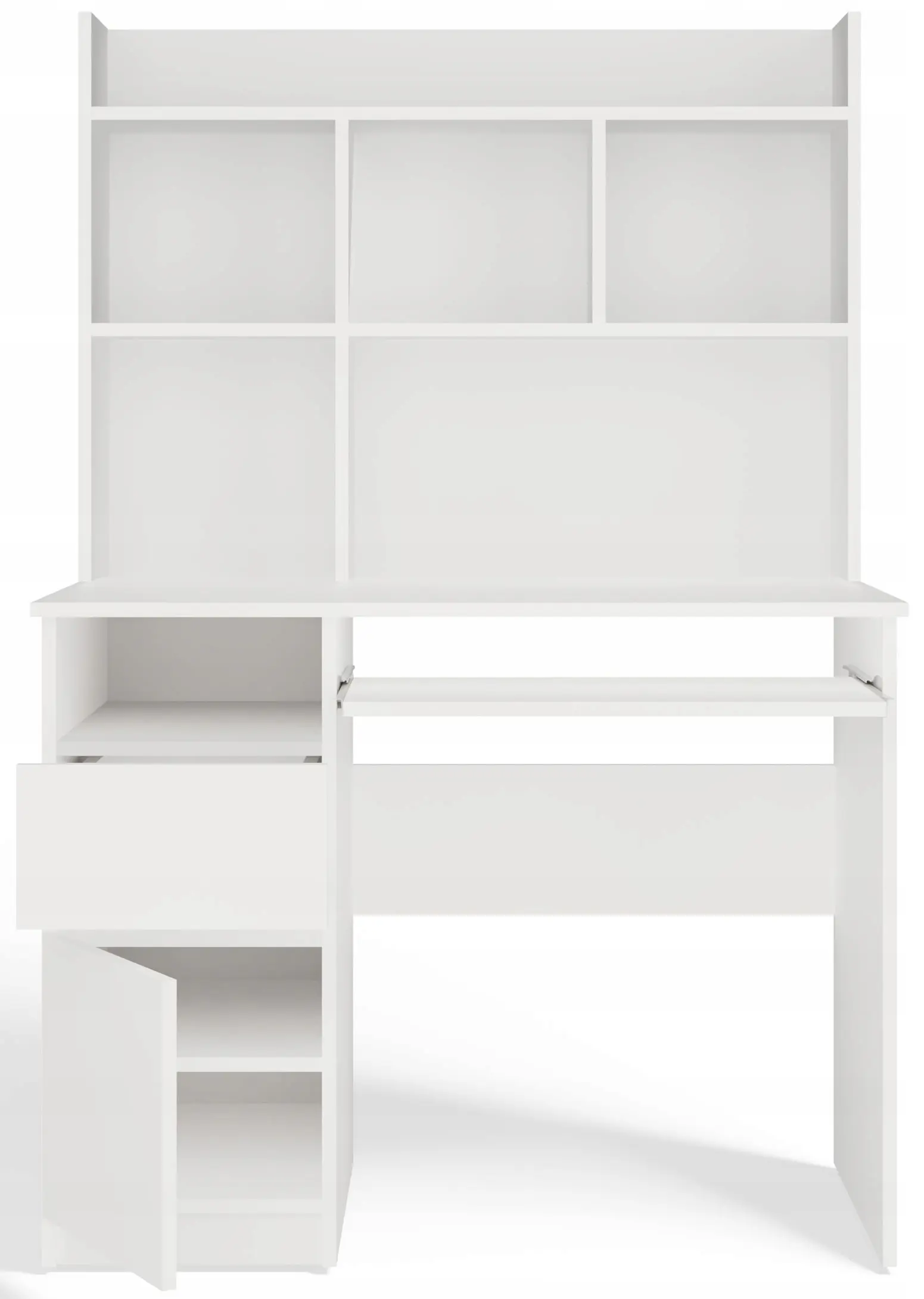 Masa de calculator TopEshop Porto Left cu etajera (White) - 7