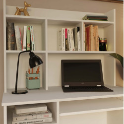 Masa de calculator TopEshop Porto Left cu etajera (White) Thumb