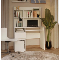 Masa de calculator TopEshop Porto Left cu etajera (White) Thumb