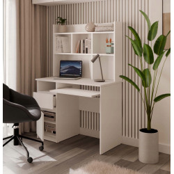 Masa de calculator TopEshop Porto Left cu etajera (White) Thumb